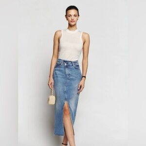 Reformation Nila Long Denim Skirt